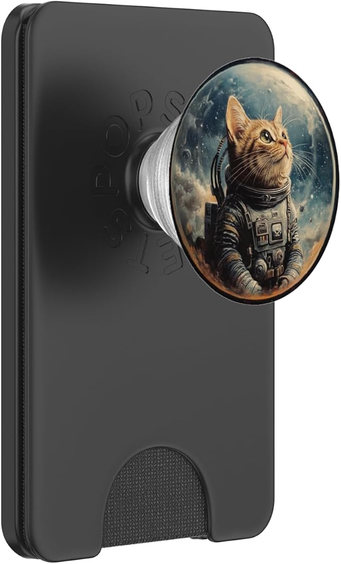 Space Cat Kitty Meow Animal Pet Outerspace Astronaut PopSockets Adhesive PopGrip