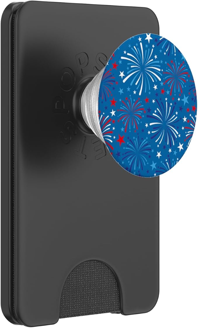 4th of July Patriotic Pattern Red White Blue Fireworks PopSockets Adhesive PopGrip