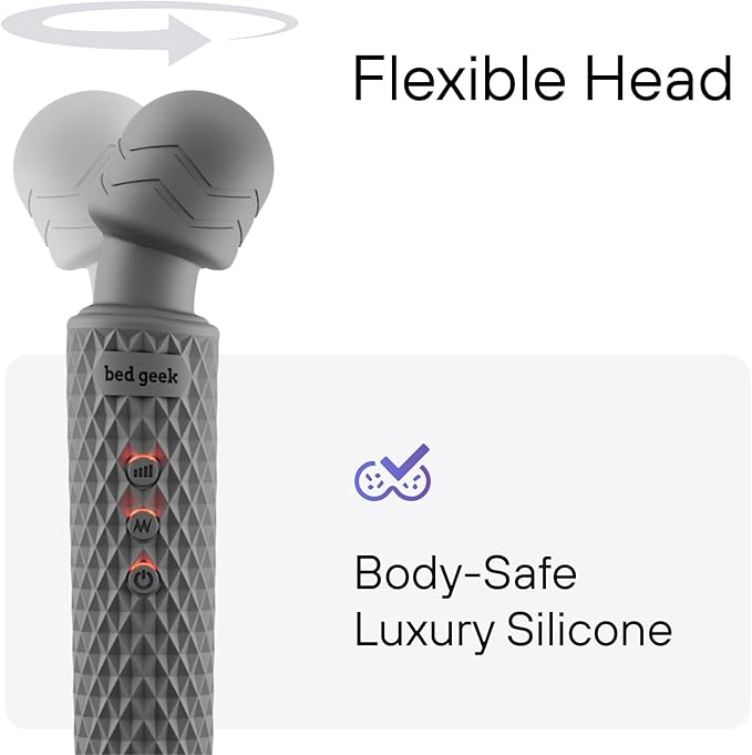 Handheld Cordless Personal Wand Massager – Waterproof, USB Rechargeable, 20 Vibration Patterns, 8 Speeds, Memory Feature, Skin-Soft Silicone for Ultimate Relaxation Tool