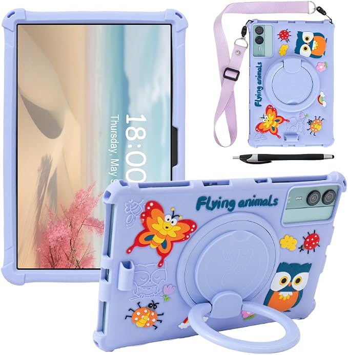 11-inch Android Tablet Case - Universal Cute Cartoon Case for ApoloSign/DOOGEE/Blackview/PRITOM/ECOPAD/AOCWEI/TECLAST 11-inch Tablets (Navy Blue Space)