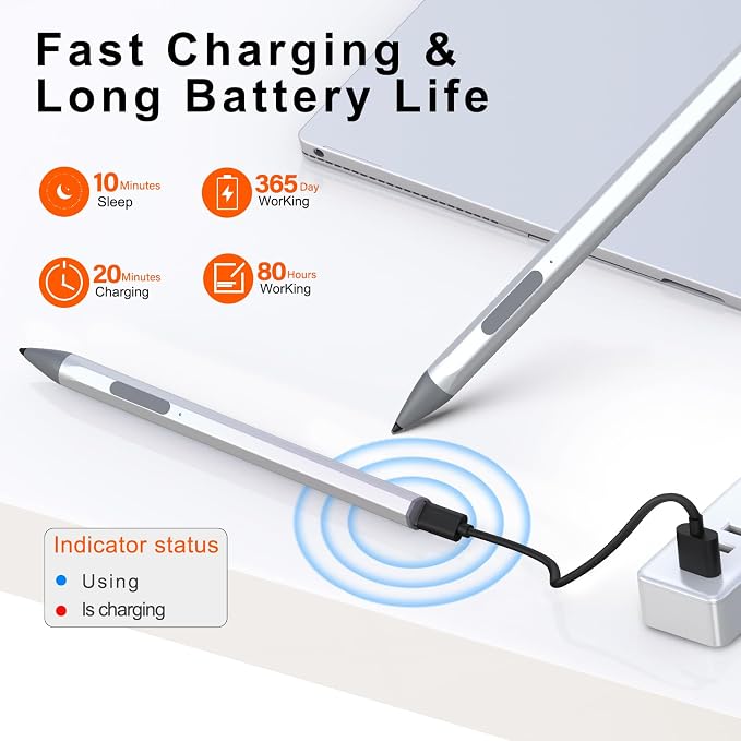 ASUS Stylus Pen for Transformer/Vivobook Flip/Notebook Touchscreen Laptop/Tablet - Rechargeable 4096 Pressure Sensitivity Microsoft MPP Protocol Black