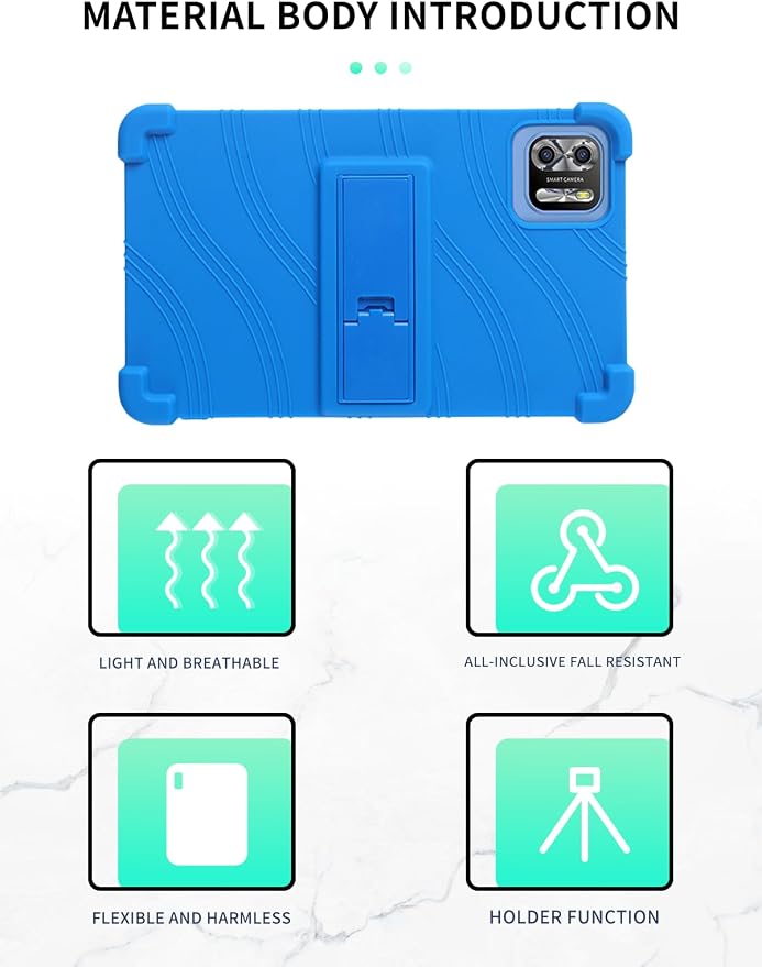 Case for PRITOM B8/PRITOM L8/VASOUN Tab8 Tablet 8 Inch- Soft Silicone Shock Proof Lightweight Stand Rubber Shell Protective CoverKids Friendly Soft Silicone Adjustable Stand CoverBlack
