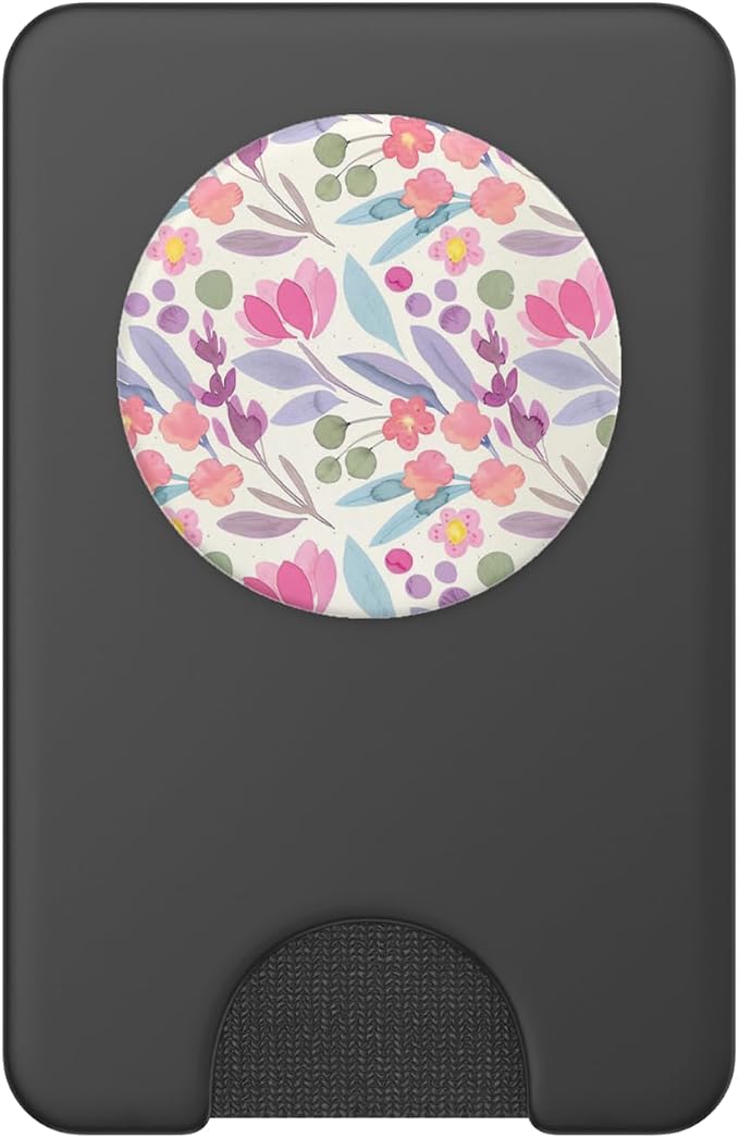 Pink Purple Watercolor Floral Pattern PopSockets Adhesive PopGrip
