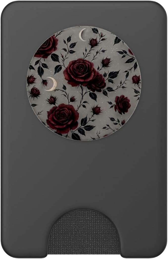 Dark Red Rose Floral Pattern PopSockets Adhesive PopGrip