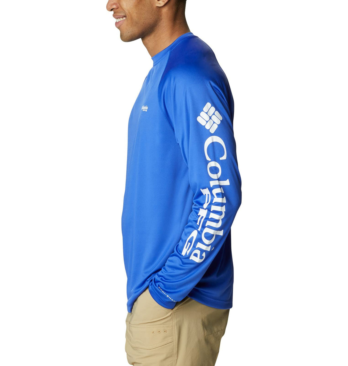 Columbia Men's Terminal Tackle Long Sleeve Shirt, Tanzanite/White Logo, 2X Tall