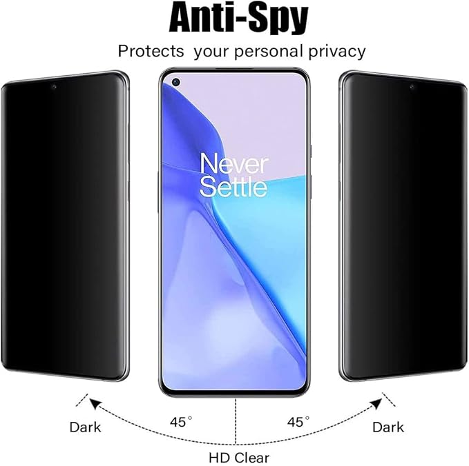 for OnePlus 9 Anti-Spy Tempered Glass [2 Pcs] 9H Hardness Anti-Scratch Anti-Peeping Privacy Screen Protector Proteceive Film for OnePlus 9 Phone (No Fingerprint Unlock)