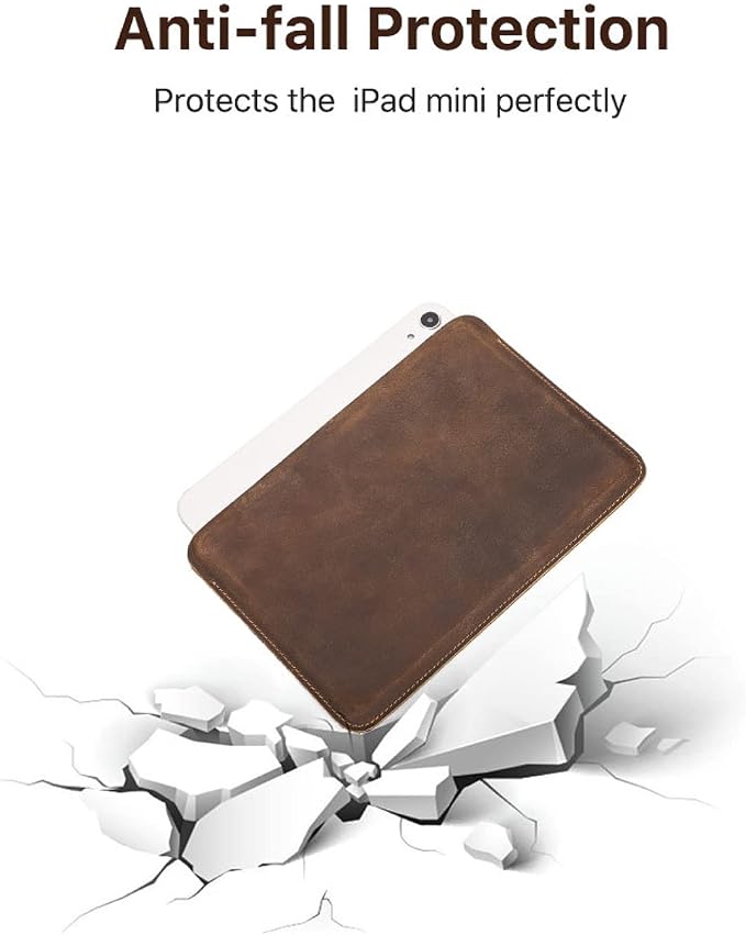 Top Grain Leather 12.9 Tablet Sleeve Slim Protector Vintage Design Fully Handmade Compatible with 12.9 iPad Pro 3/4/5/6 Gen Fits A2233 A2069 A2378 A2379 A2461 A2462 Coffee 12.9 Inch