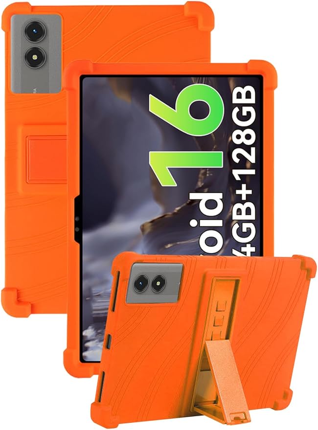 Case for TABWEE T50 Tablet 11 Inch (Black) | Soft Silicone Kids Friendly Protective Cover with Adjustable Stand Drop-Proof