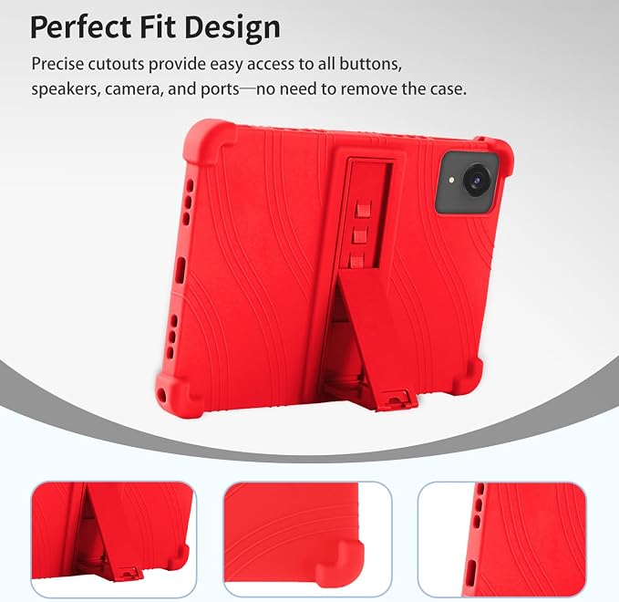 Case for ECOPAD T30 10.1-Inch Tablet – Shockproof Silicone Protective Cover with Kickstand Drop-Resistant Business Style (Black)