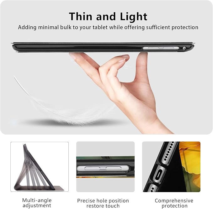 Case for iPad Air 11-inch (M4 2026 / M3 2025 / M2 2024) iPad Air 5th/4th Gen (2022/2020) 10.9 Slim PU Leather Folio Stand &amp Auto Sleep/Wake Protective Smart Cover Tree Fluorescent