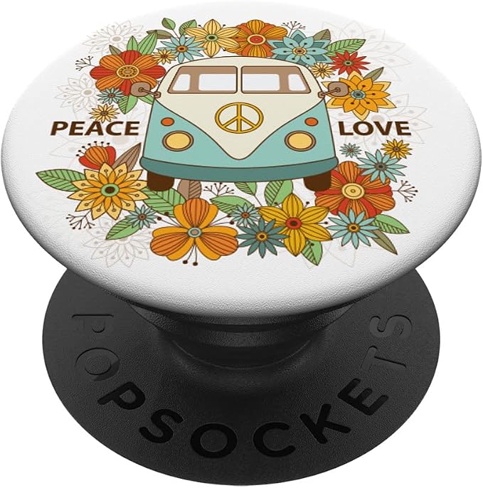 Peace and love - Hippie PopSockets PopGrip: Swappable Grip for Phones &amp Tablets PopSockets Adhesive PopGrip