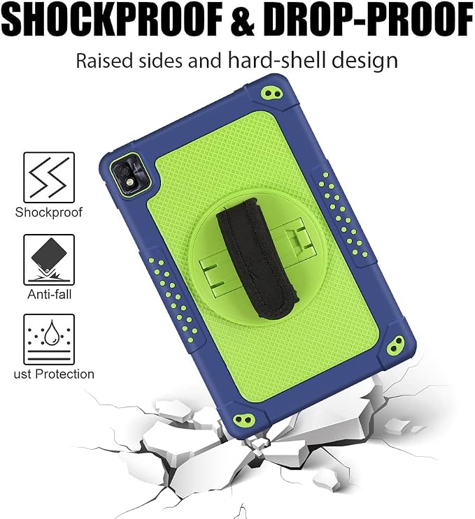 for Nokia T20 Tablet CaseHeavy-Duty Shockproof Hybrid Rugged Protective Case for Nokia T21/TCL Tab Pro 5G(Model: 9198S)/VASTKING KingPad M10 10.36 inch Tablet (Black/Black)
