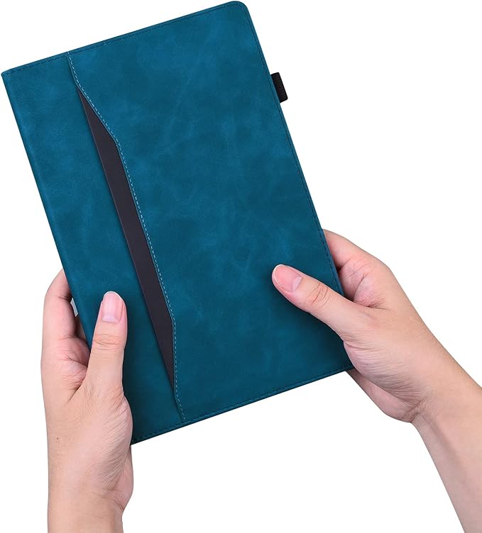 Folio Cover for Amazon Fire Max 11 2023 (13th Generation) Techcircle PU Leather Multi-Angle Stand Flexible TPU Back Shell Protective Case with Pen Holder &amp Front Pocket for Fire Max 11 Tablet Bl