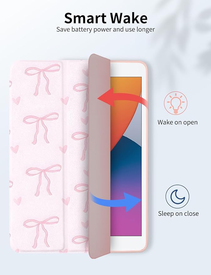 Case for iPad 9th/ 8th/ 7th Generation Case 10.2&amp10.5 Inch (2021/2020/2019 Release) Slim Lightweight Soft Trifold Back Cover with Pencil Holder &amp Auto Sleep/Wake CoverBeige Checkered