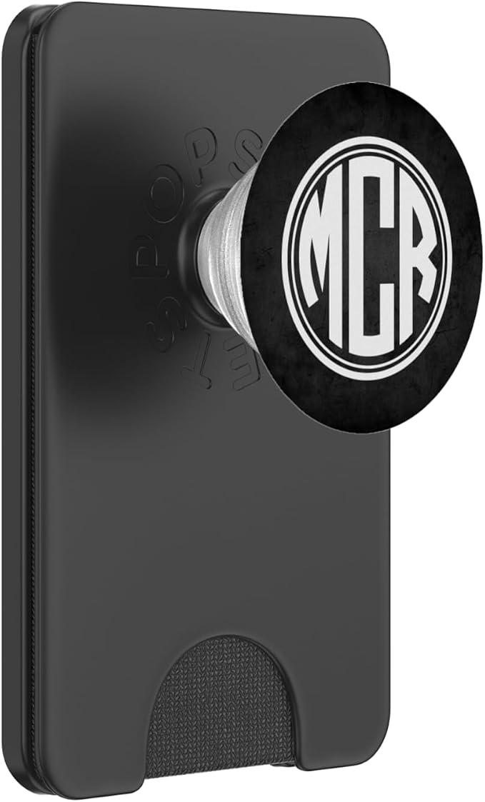MCR Monogram Gift Initials MCR or MRC on Black PopSockets Adhesive PopGrip
