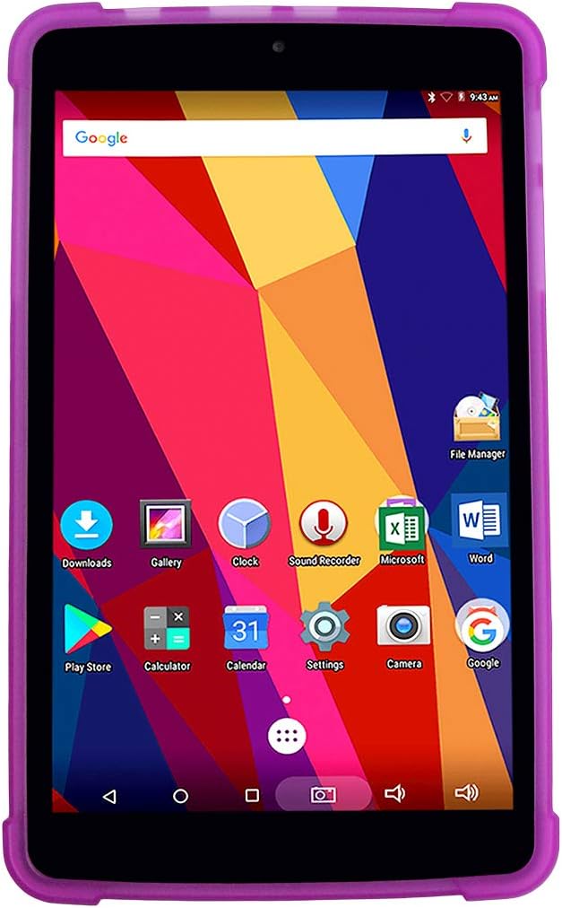 Compatible Protective TPU Case Replacement for T-Mobile Alcatel A30 8-inch Tablet 9024W 2017 Release (Purple)