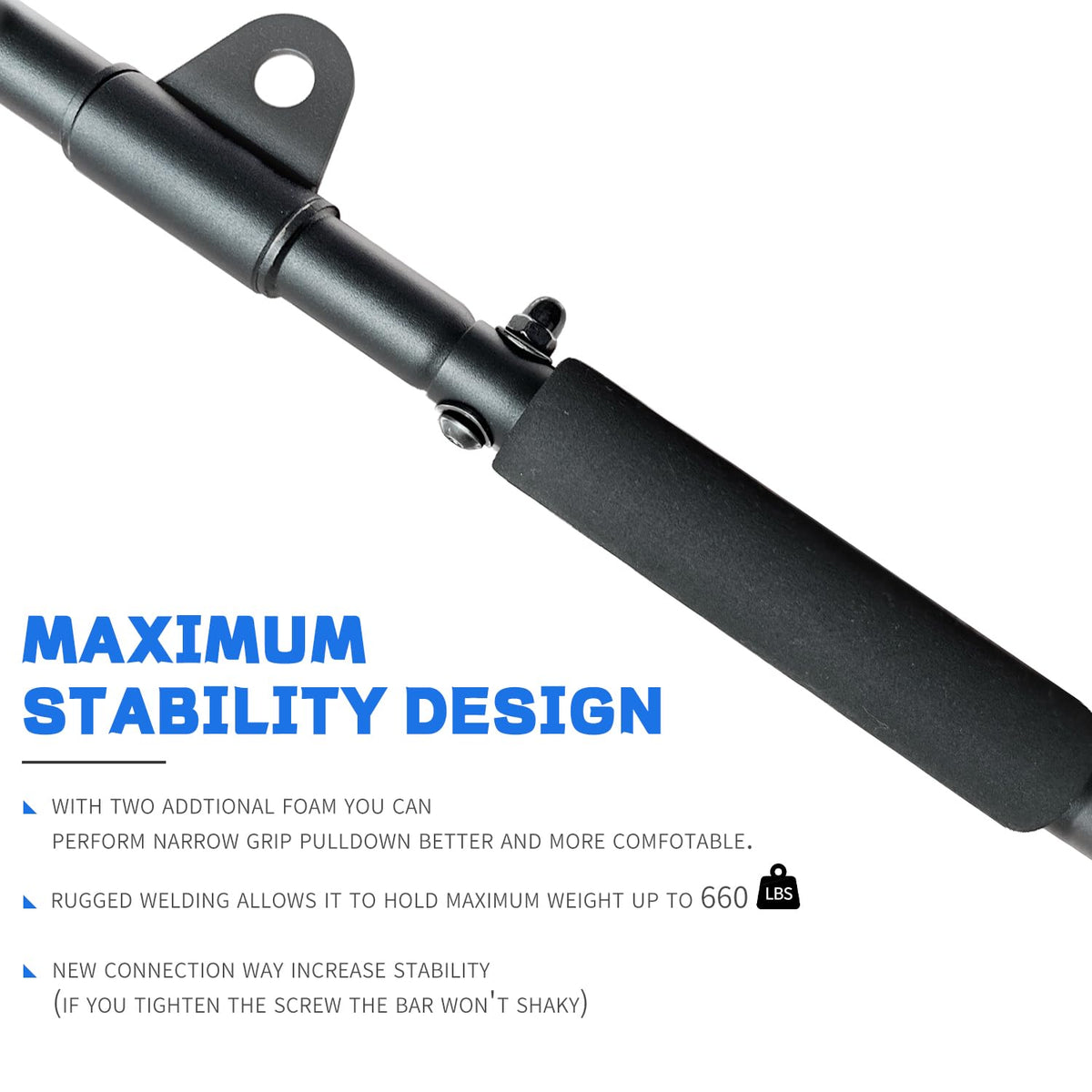 Berufexp Rotating LAT Pull Down Bar 39.4'' LAT Pulldown Attachments for Pulley System Gym Cable Machine LAT Pull Down Machine, LAT Pulldown Bar Cable Machine Attachment Cable Attachments for Gym