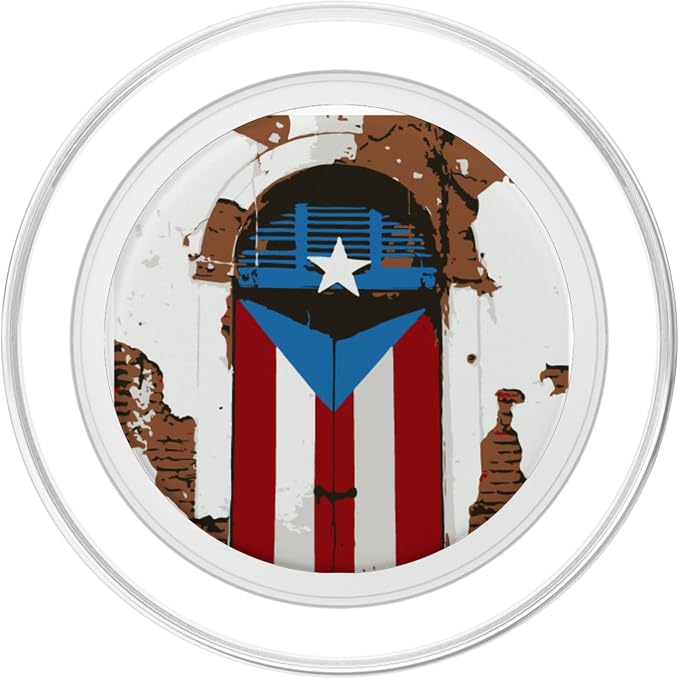 Puerto Rico Flag on Door PopSockets Adhesive PopGrip