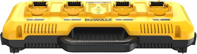 DEWALT Battery Charger for 12V MAX, 20V MAX and FLEXVOLT 20V/60V MAX Batteries, 8 Amp, 4 Port Simultaneous Fast Charging Station (DCB104)