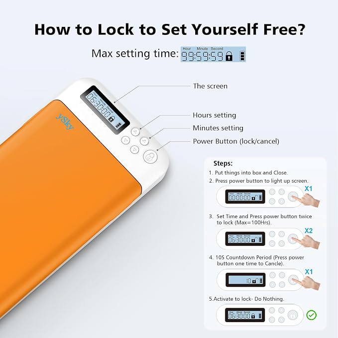 Cell Phone Lock Box with TimerPortable Timed Phone Lock Box for iPhone and Android Phones Self-Control Timer Phone Locker to Help KidsStudents Focus Back