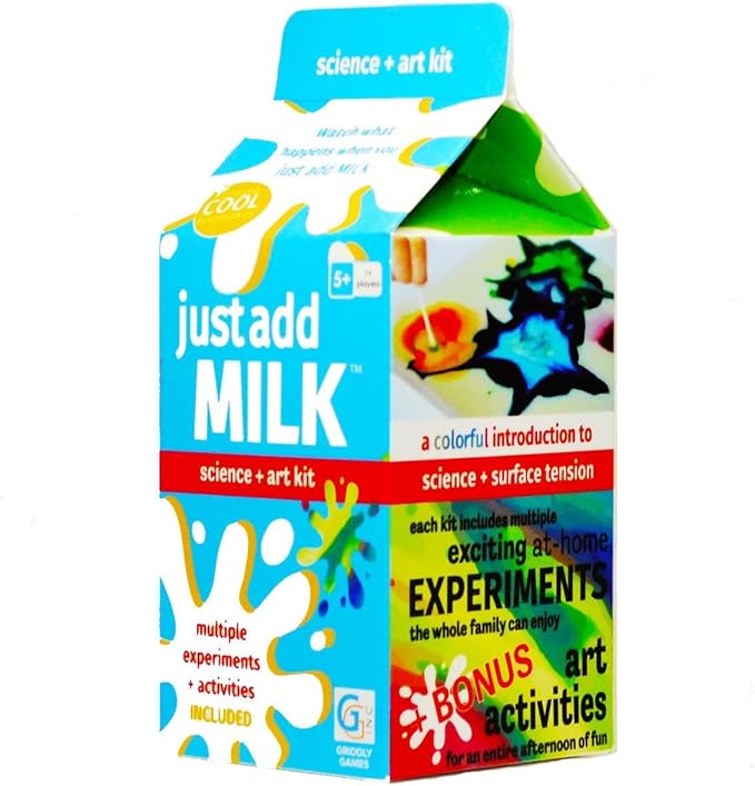 STEM Toys by Griddly Games – Just Add Milk Science & Art Kit, Best Science Kits for Kids Age 8–12, Hands-On Chemistry Set & Creative STEM Experiments