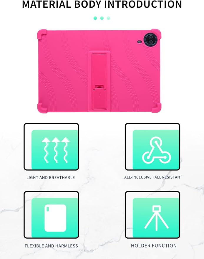 Case for Urao G140L Tablet 14 inch Android 15 TabletWUNIAK Shock Proof Lightweight Stand Rubber Shell Protective CoverKids Friendly Soft Silicone Adjustable Stand CoverBlack