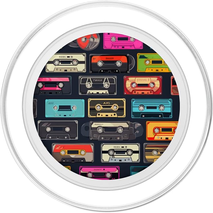 Retro Life Music Lover Cassette National Retro Day PopSockets PopGrip for MagSafe