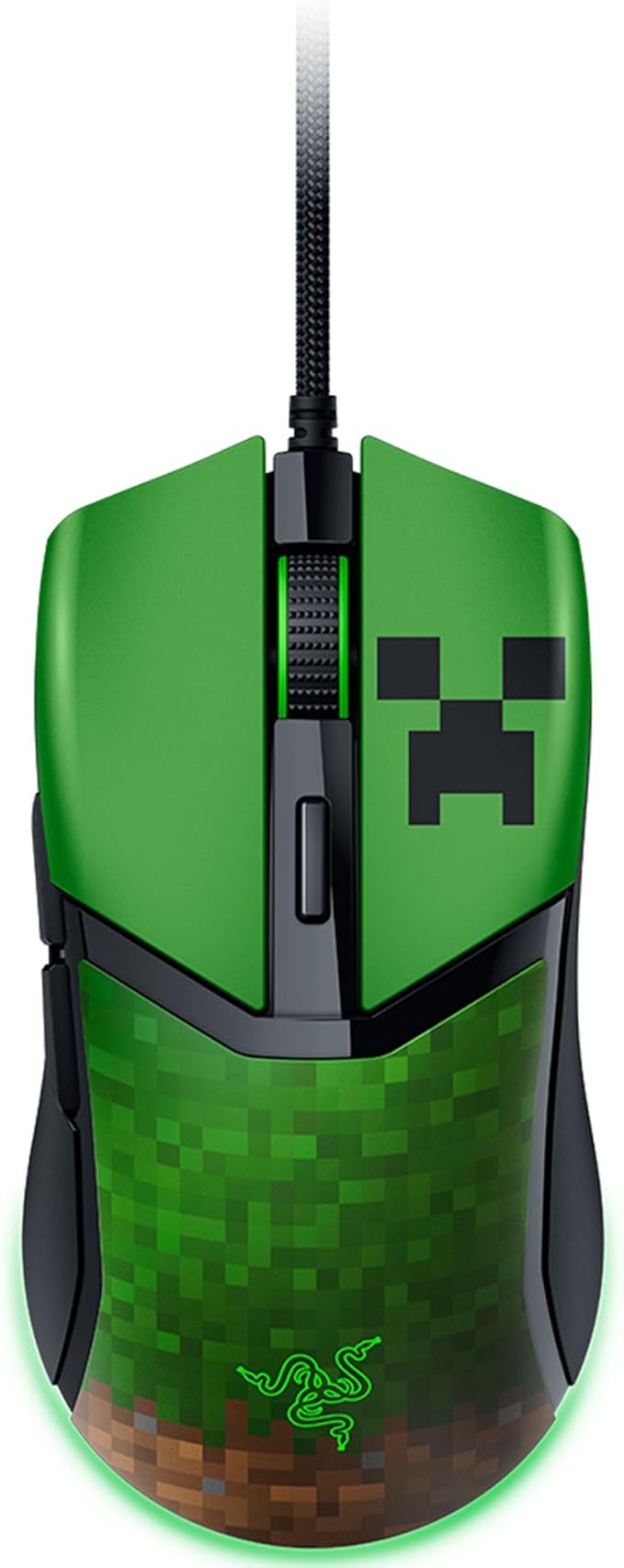Razer Cobra Wired Gaming Mouse: 58g Lightweight - Gen-3 Optical Switches - Chroma RGB Lighting Underglow - Precise 8500 DPI Optical Sensor - 100% PTFE Mouse Feet - Speedflex Cable - Minecraft Edition