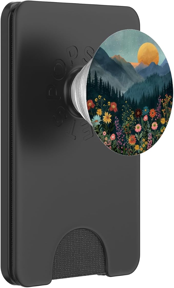 Floral Mountain Sunset Pine Tree Forest Nature PopSockets Adhesive PopGrip