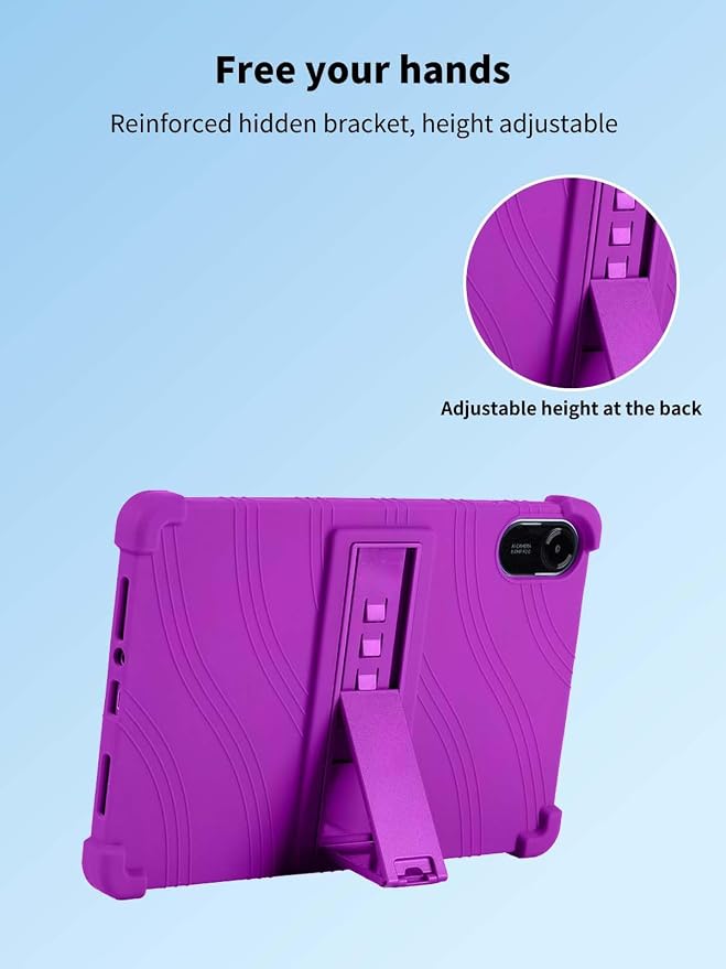 Case for Xiaomi Redmi Pad 2 Tablet 11inchNOUKAJU Tablet Protection CaseAdjustable BracketSoft SiliconeSilicone Protection Cover for Redmi Pad 2(Black)