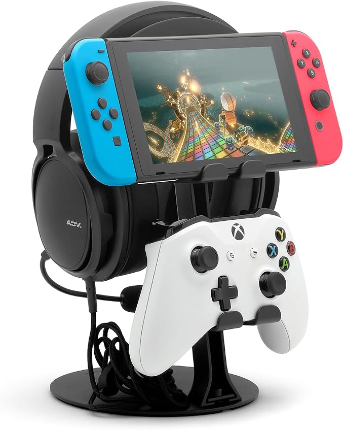 NSMO Hanger Headphone Stand Controller Holder Phone Dock Height Adjustable Hooks Desk Organizer for Headset/Controller/Switch/Phone