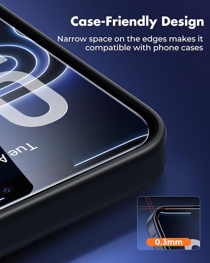 UNBREAKcable 4-Pack iPhone 15 Screen Protector 9H Hardness | 9H tempered glass | 99.99% HD clarity | Double Shatterproof|alignment frame easy install | case-friendly