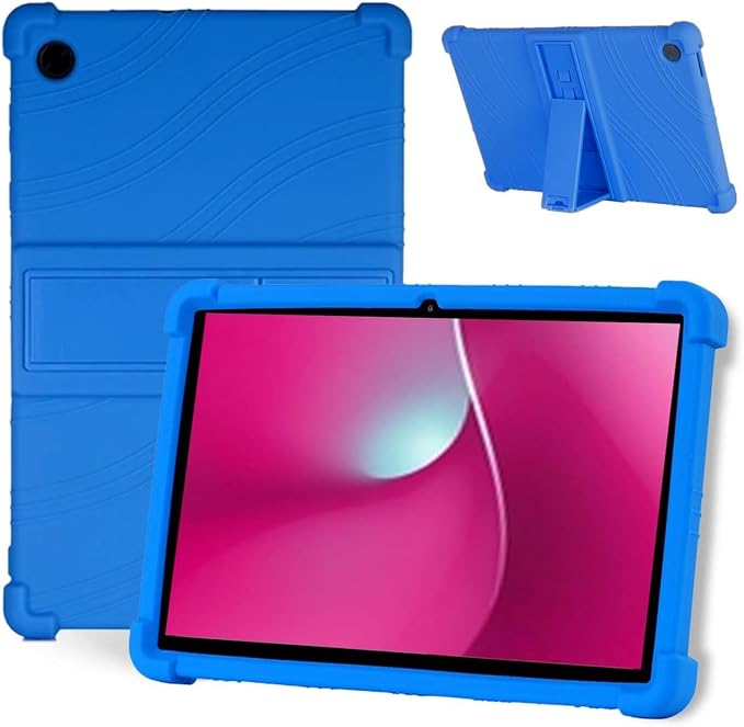 Case for T-Mobile REVVL Tab 2 10.1 Inch Android Tablet - Durable Grip Protection Silicone Case with Kickstand (Black)