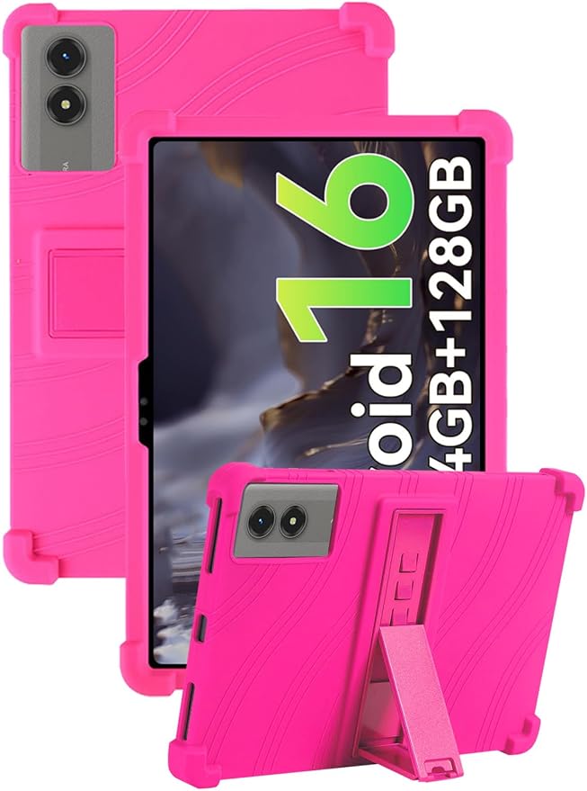 Case for TABWEE T50 Tablet 11 Inch (Black) | Soft Silicone Kids Friendly Protective Cover with Adjustable Stand Drop-Proof