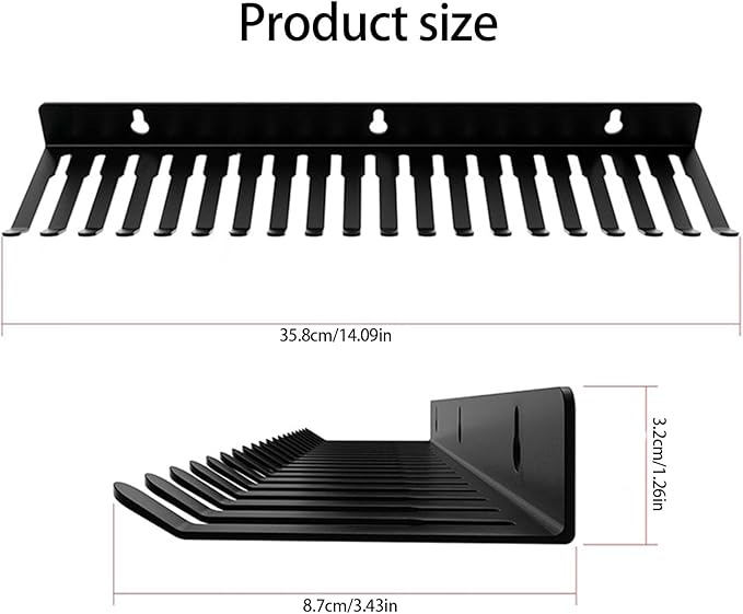 EINCORN Professional Grades Cable Storage Rack 20 Slot Wall Organizers for Guitar Sounds Video Wires Thick Carbon Steel Construction Workshop Cable Management