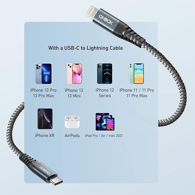 iPhone Charger Cable 6FT USB to Lightning Cable 3Pack Braided USB iPhone Charger Fast Charging Cable iPhone Cord Compatible with iPhone 14/13/12/11/Pro/Max/Mini/X/Plus/8/7/6/5S/SE/Plus/iPad and More