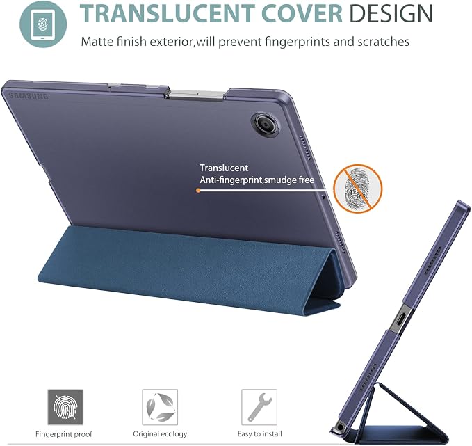 ProCase Smart Case for Galaxy Tab A8 10.5 Slim Stand Hard Back Shell Protective Smart Cover Case for Galaxy Tab A8 10.5 Inch 2022 SM-X200 X205 X207 -Black