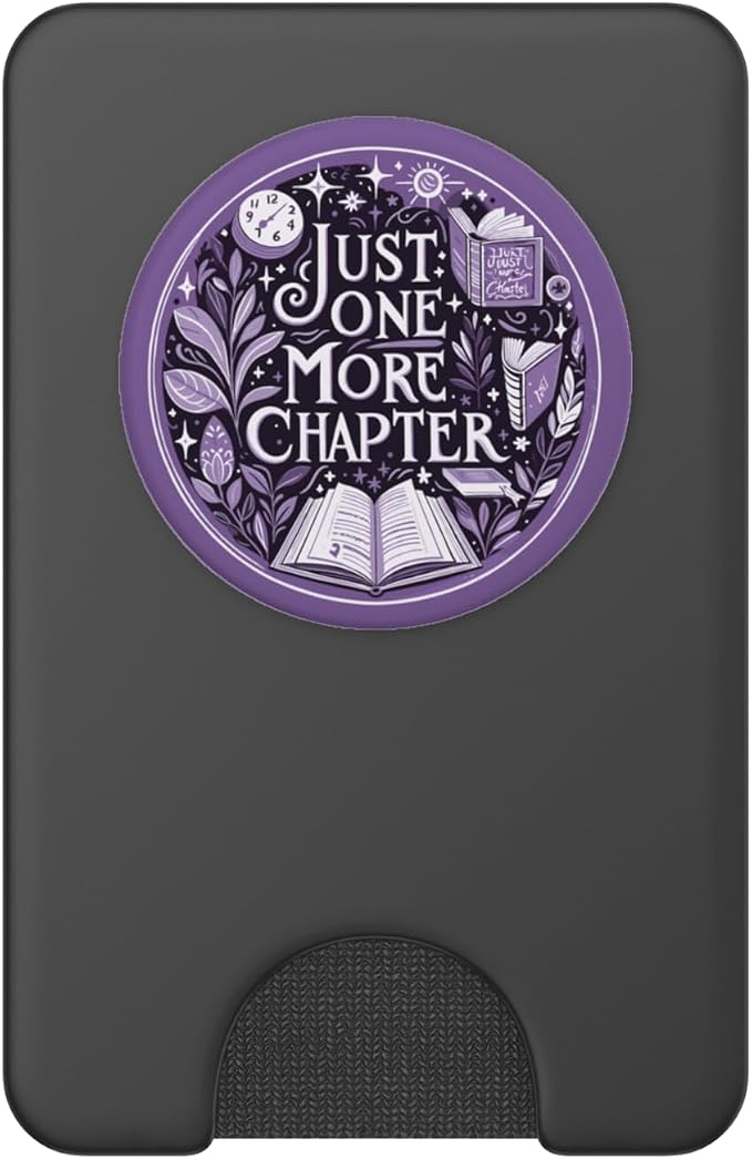 Just One More Chapter Bookish Book Reading Botanical Purple PopSockets PopGrip for MagSafe