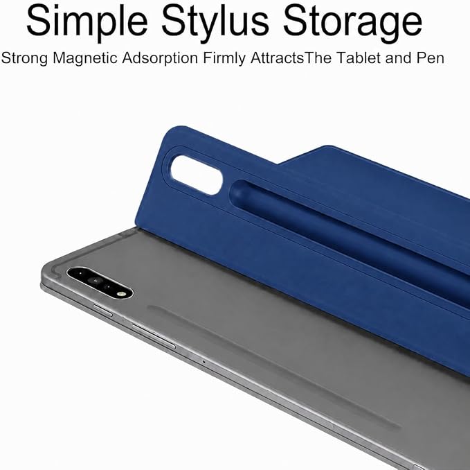 Magnetic Case for Galaxy Tab S8 Plus 12.4 inch 2022/Galaxy Tab S7 FE 2021/Galaxy Tab S7 Plus 2020 with Pen Holder Lightweight and Slim Magnetic Stand Case with Auto Sleep/Wake Black