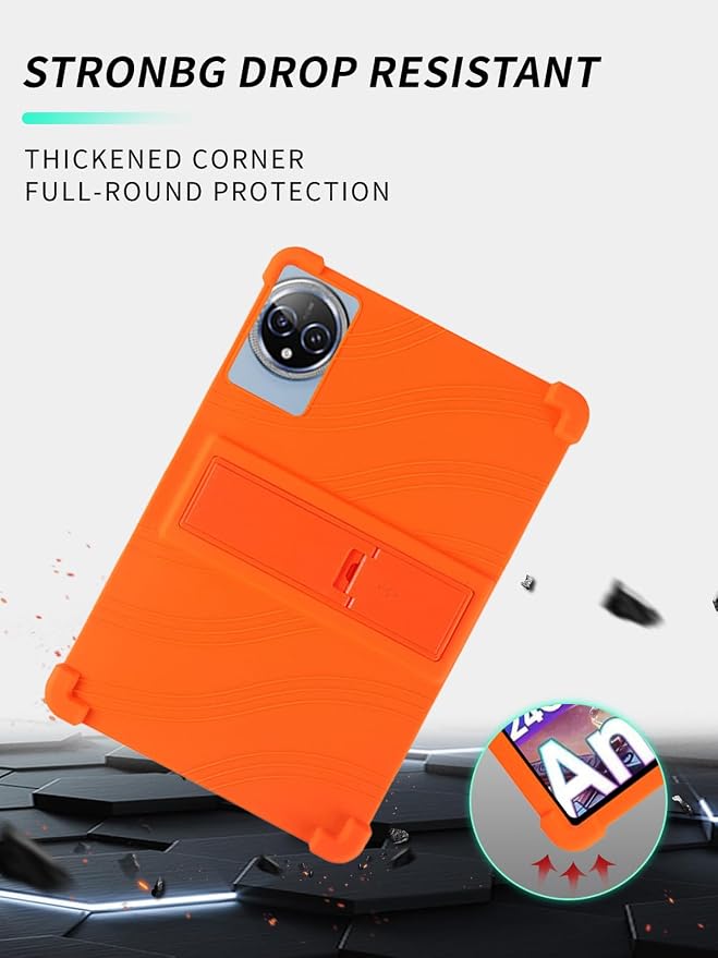 Case for Raemond K80 Tablet 10 Inch Android 15WUNIAK Hollow Back DesignHeat Dissipation Shockproof Lightweight Adjustable Kickstand Silicone Shell&ampKids Friendly Soft CaseBlack