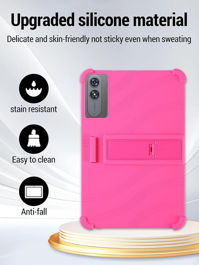 for TABWEE T60 Pro (13.4 Inch) Android 16 Tablet Protective case Shockproof Lightweight Silicone Protective Cover with Stand Child-Friendly Protection Easy to Clean Design Black.