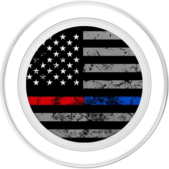 Thin Red Blue Line USA Flag Christmas Gift PopSockets PopGrip: Swappable Grip for Phones &amp Tablets PopSockets Standard PopGrip