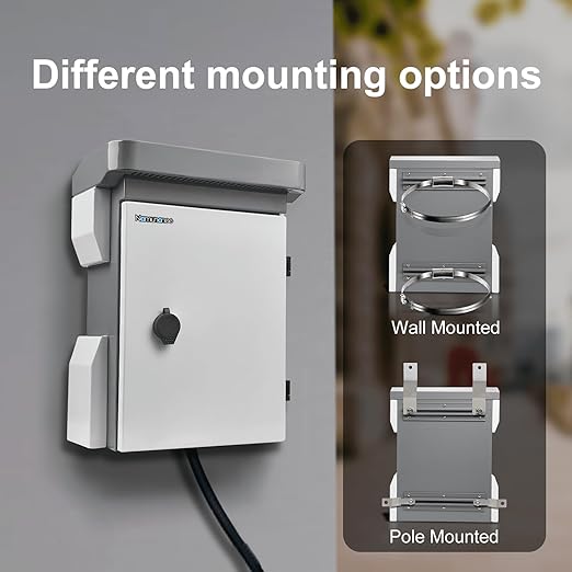 Outdoor Electrical Box, Cold-Rolled Steel Plate, Aluminum Alloy Back Beam, One-Piece Ventilation Design, IP65 Waterproof, Wall/Pole Mounted (15.7" x 11.8" x 7.5")