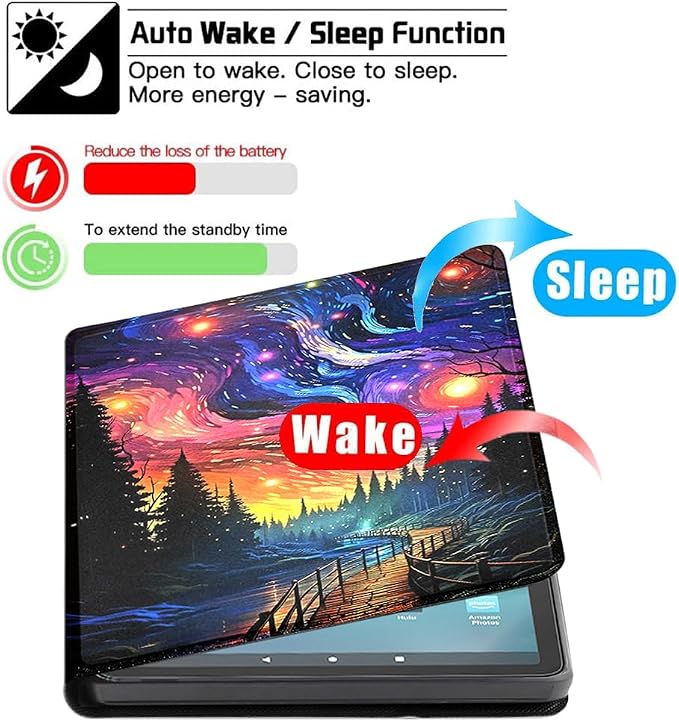 Case for Amazon Kindle Fire HD 10 &amp 10 Plus Tablet(Fit for 10.1 13th/11th Generation 2023/2021 Release)Ultra Slim Multi-Angle Viewing Auto Wake/SleepAstral Cat