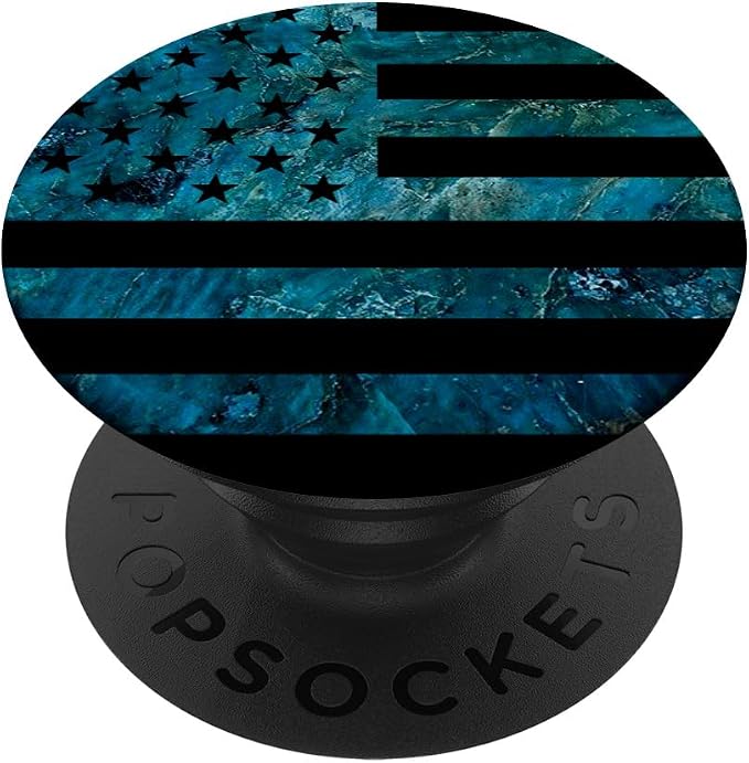 Black American Flag Blue PopSockets Adhesive PopGrip