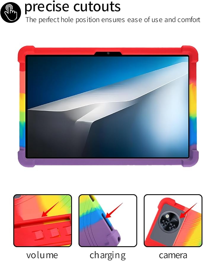 for DOOGEE Tab A9 pro+ Tablet 10.92 inch Tablet CaseBOVUGAC Soft Silicone Adjustable Stand Shockproof Kids Friendly for DOOGEE Tab A9 pro Plus 10.92 Tablet(Black)