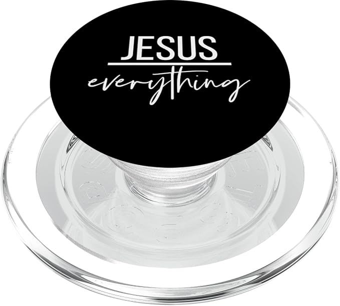 Jesus Over Everything Religious Christian Christ Our Lord PopSockets PopGrip: Swappable Grip for Phones &amp Tablets PopSockets Adhesive PopGrip