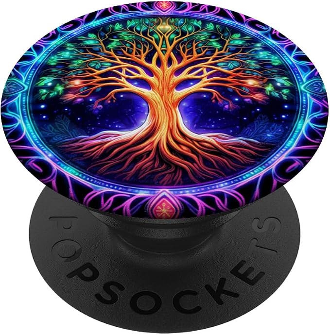 Tree Of Life Yggdrasil Synthwave PopSockets PopGrip for MagSafe