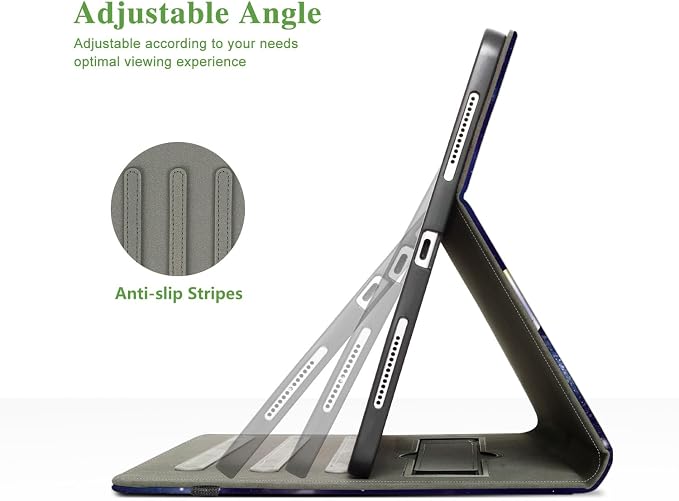 Vimorco for iPad Pro 11-inch Case M5/M4 2025/2024 for iPad Pro Case 11 Inch M5/M4 Pencil Holder/Hand Strap/Pocket/Screen Protection Band 3 Adjustable Angles Auto Sleep/Wake Beach Blue Ocean