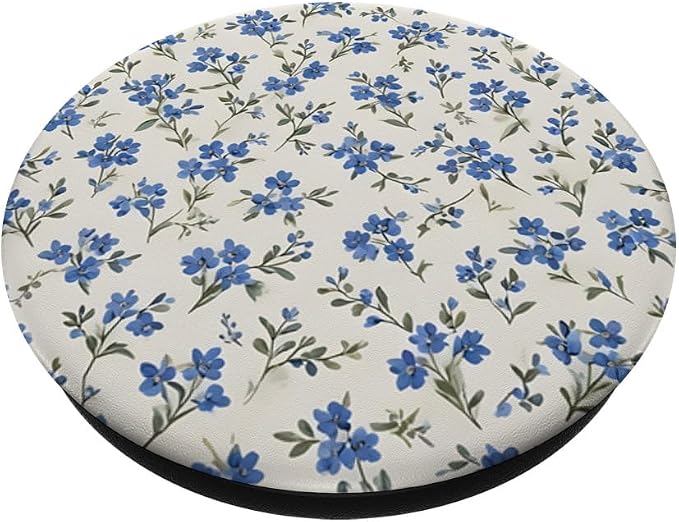 White Blue Flower Floral Pattern PopSockets Adhesive PopGrip